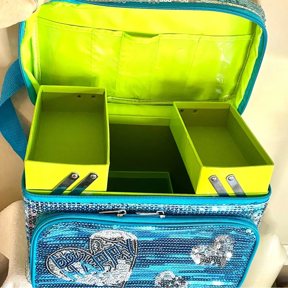 Justice Sequin Blue makeup or jewelry organizer sparkly overload